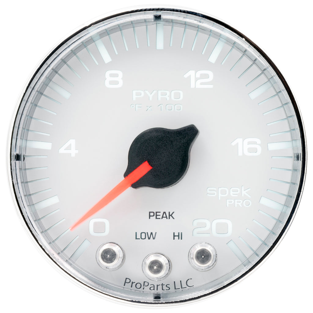 AutoMeter P310118 GAUGE, PYRO. (EGT), 2 1/16", 2000?F, STEPPER MOTOR W/PEAK & WARN, WHT/CHRM, SPEK