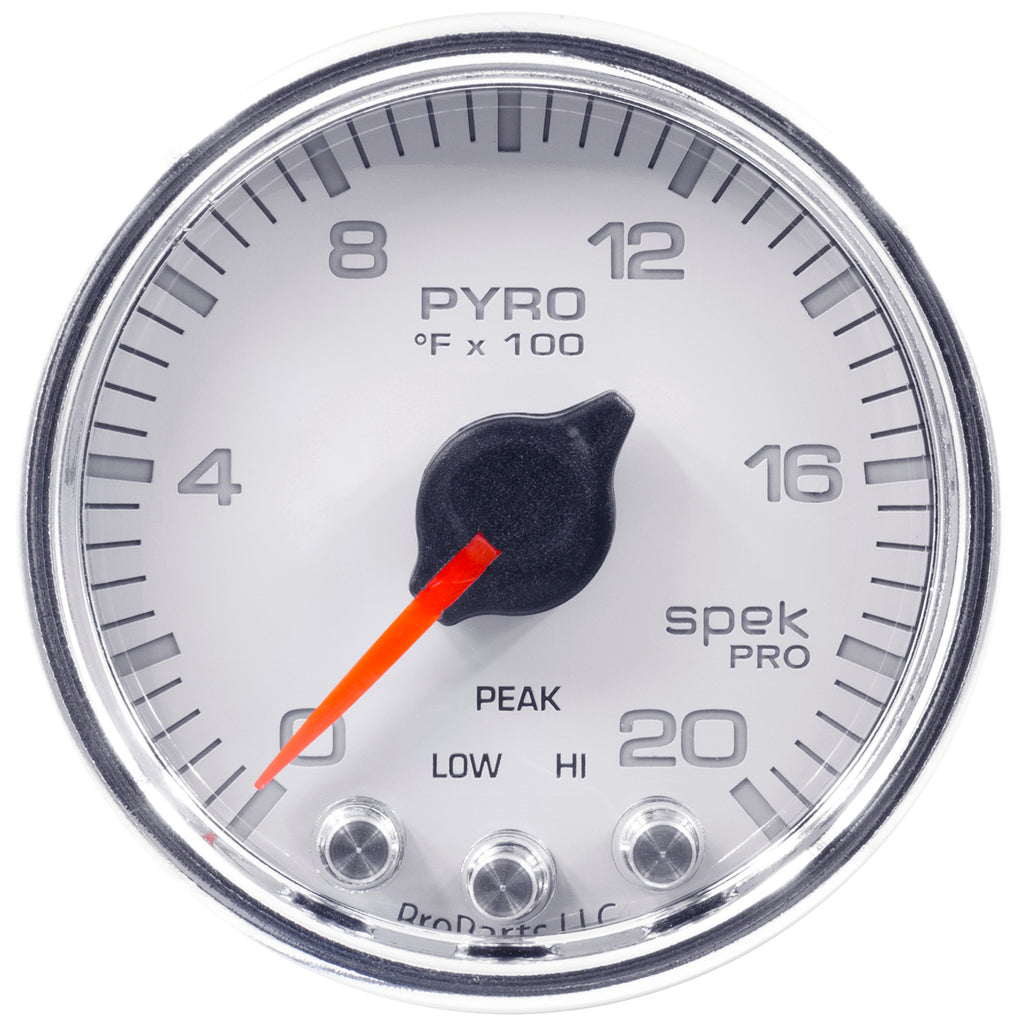 AutoMeter P31011 GAUGE, PYRO. (EGT), 2 1/16", 2000?F, STEPPER MOTOR W/PEAK & WARN, WHT/CHRM, SPEK