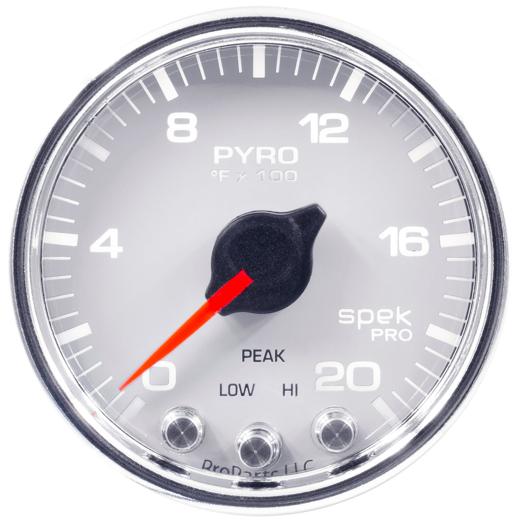 AutoMeter P31011 GAUGE, PYRO. (EGT), 2 1/16", 2000?F, STEPPER MOTOR W/PEAK & WARN, WHT/CHRM, SPEK