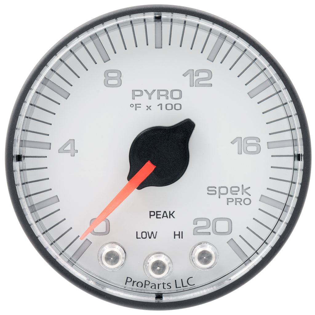 AutoMeter P310128 GAUGE, PYRO. (EGT), 2 1/16", 2000?F, STEPPER MOTOR W/PEAK & WARN, WHT/BLK, SPEK