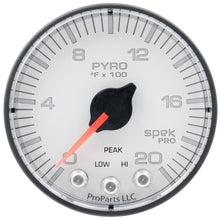 Load image into Gallery viewer, AutoMeter P310128 GAUGE, PYRO. (EGT), 2 1/16", 2000?F, STEPPER MOTOR W/PEAK &amp; WARN, WHT/BLK, SPEK