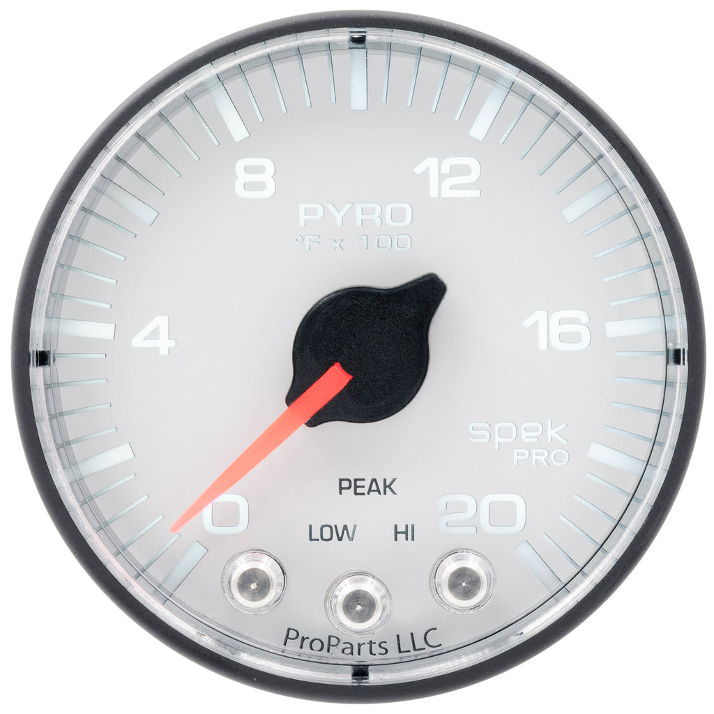 AutoMeter P310128 GAUGE, PYRO. (EGT), 2 1/16", 2000?F, STEPPER MOTOR W/PEAK & WARN, WHT/BLK, SPEK