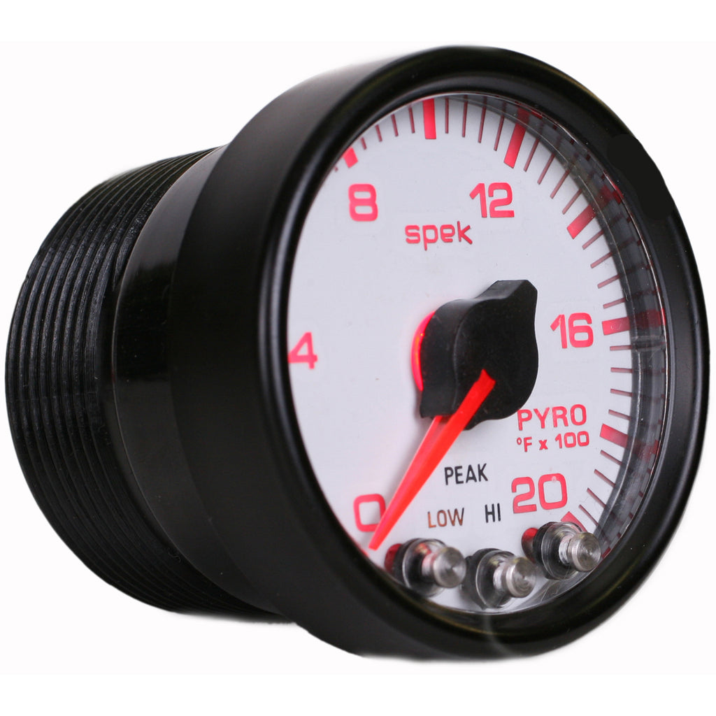 AutoMeter P31012 GAUGE, PYRO. (EGT), 2 1/16", 2000?F, STEPPER MOTOR W/PEAK & WARN, WHT/BLK, SPEK