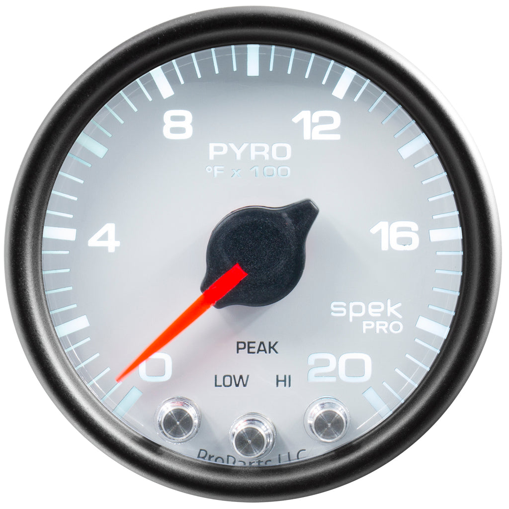 AutoMeter P31012 GAUGE, PYRO. (EGT), 2 1/16", 2000?F, STEPPER MOTOR W/PEAK & WARN, WHT/BLK, SPEK