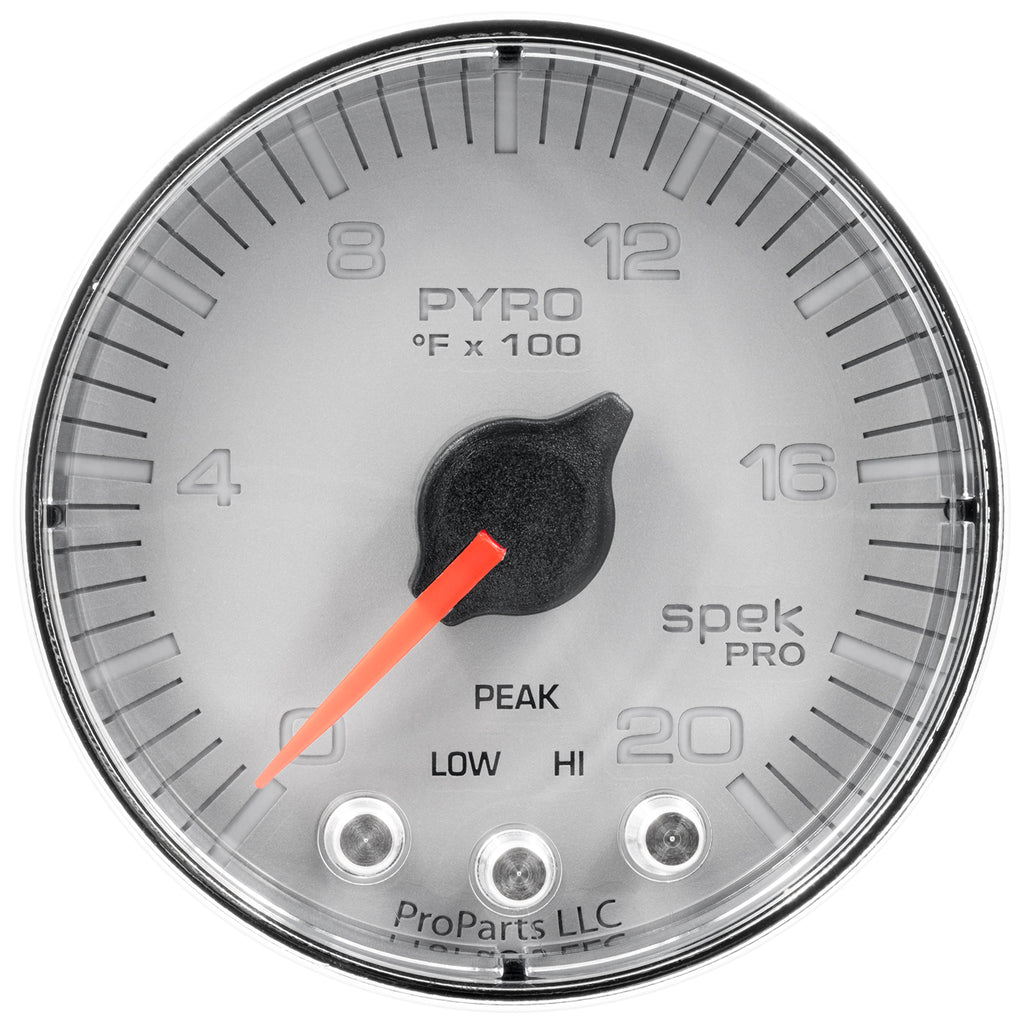 AutoMeter P310218 GAUGE, PYRO. (EGT), 2 1/16", 2000?F, STEPPER MOTOR W/PEAK & WRN, SLVR/CHRM, SPEK