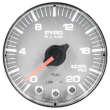 Load image into Gallery viewer, AutoMeter P310218 GAUGE, PYRO. (EGT), 2 1/16", 2000?F, STEPPER MOTOR W/PEAK &amp; WRN, SLVR/CHRM, SPEK