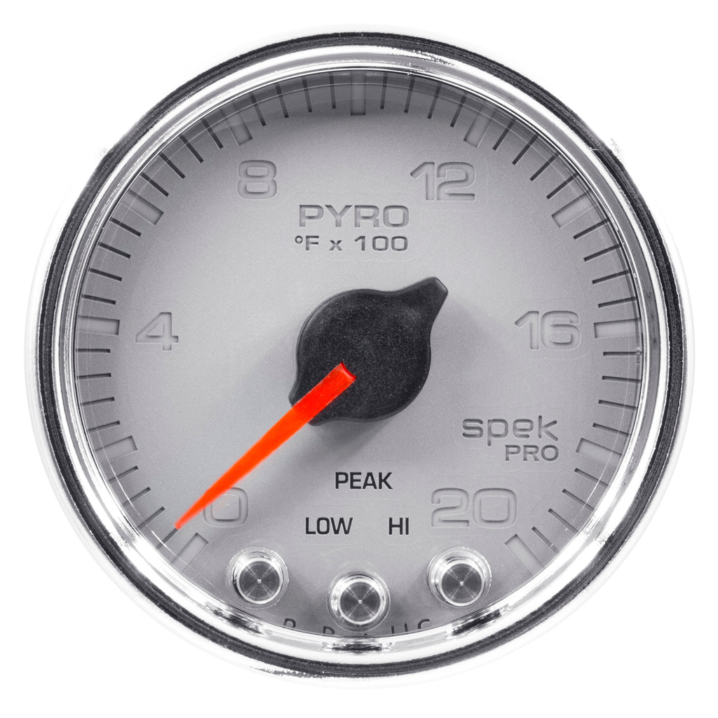 AutoMeter P31021 GAUGE, PYRO. (EGT), 2 1/16", 2000?F, STEPPER MOTOR W/PEAK & WRN, SLVR/CHRM, SPEK