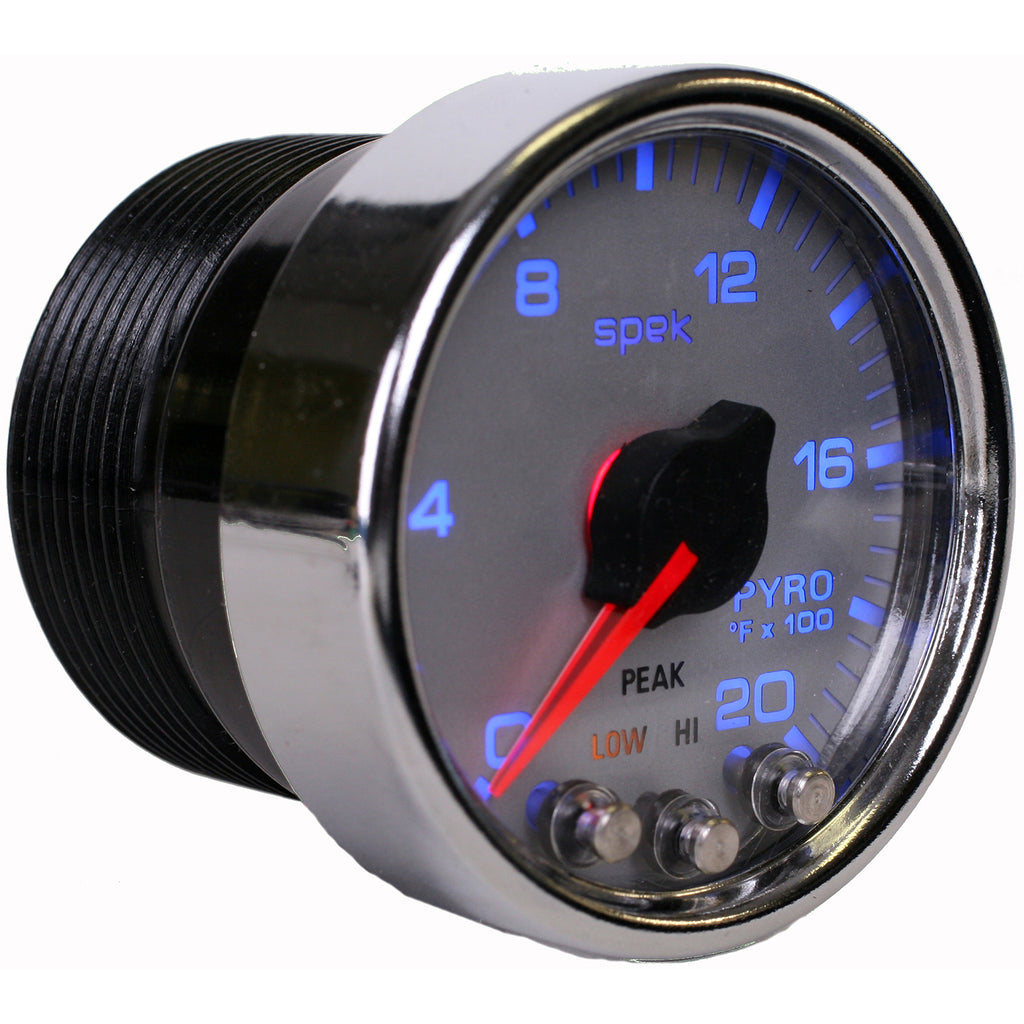AutoMeter P31021 GAUGE, PYRO. (EGT), 2 1/16", 2000?F, STEPPER MOTOR W/PEAK & WRN, SLVR/CHRM, SPEK
