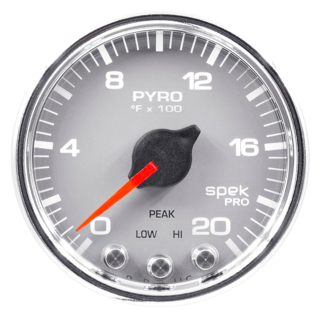 AutoMeter P31021 GAUGE, PYRO. (EGT), 2 1/16", 2000?F, STEPPER MOTOR W/PEAK & WRN, SLVR/CHRM, SPEK