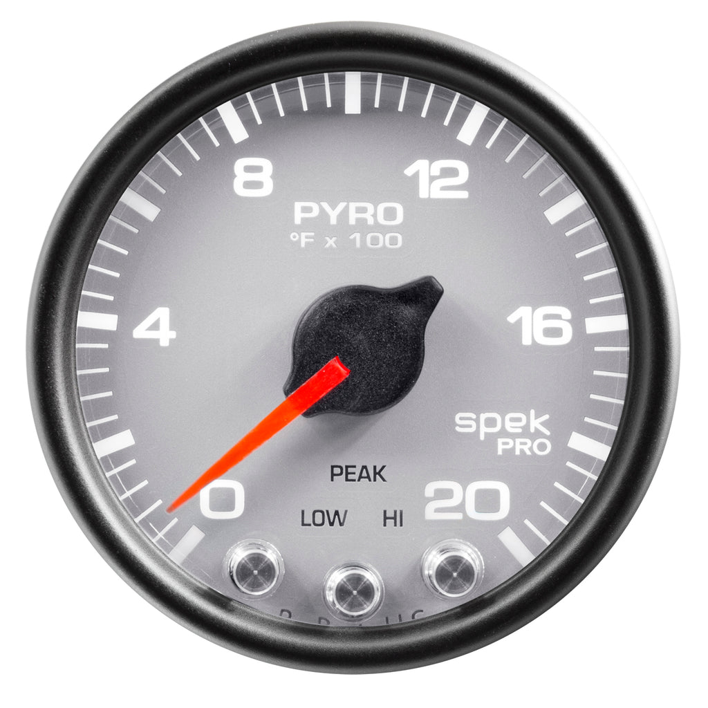 AutoMeter P31022 GAUGE, PYRO. (EGT), 2 1/16", 2000?F, STEPPER MOTOR W/PEAK & WARN, SLVR/BLK, SPEK