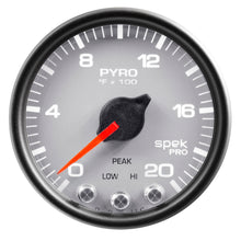 Load image into Gallery viewer, AutoMeter P31022 GAUGE, PYRO. (EGT), 2 1/16", 2000?F, STEPPER MOTOR W/PEAK &amp; WARN, SLVR/BLK, SPEK