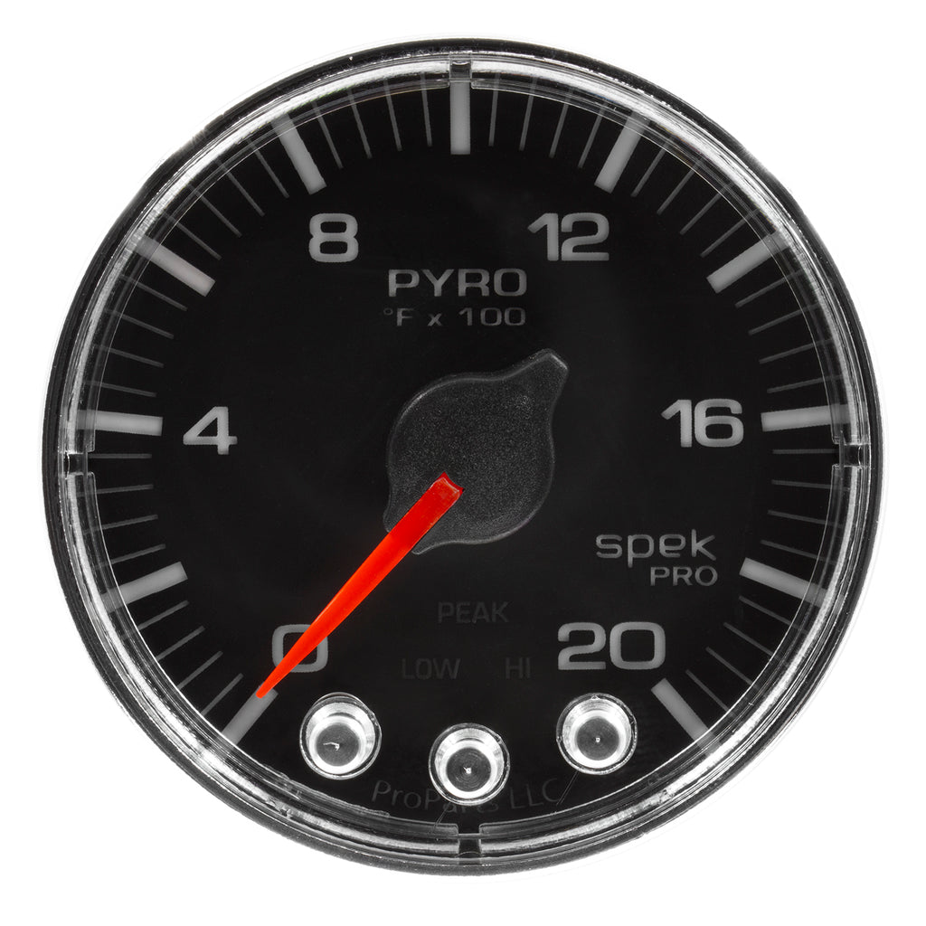 AutoMeter P310318 GAUGE, PYRO. (EGT), 2 1/16", 2000?F, STEPPER MOTOR W/PEAK & WARN, BLK/CHRM, SPEK