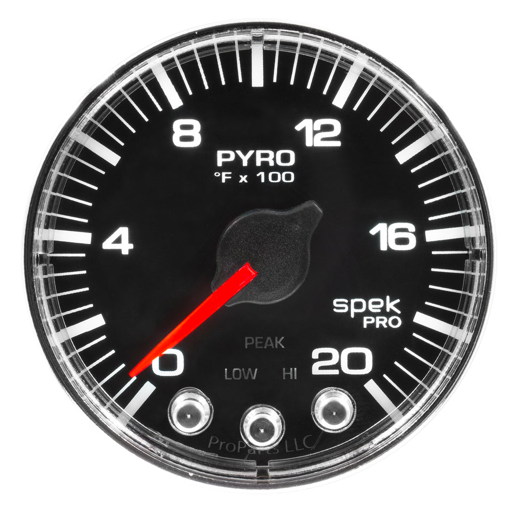 AutoMeter P310318 GAUGE, PYRO. (EGT), 2 1/16", 2000?F, STEPPER MOTOR W/PEAK & WARN, BLK/CHRM, SPEK