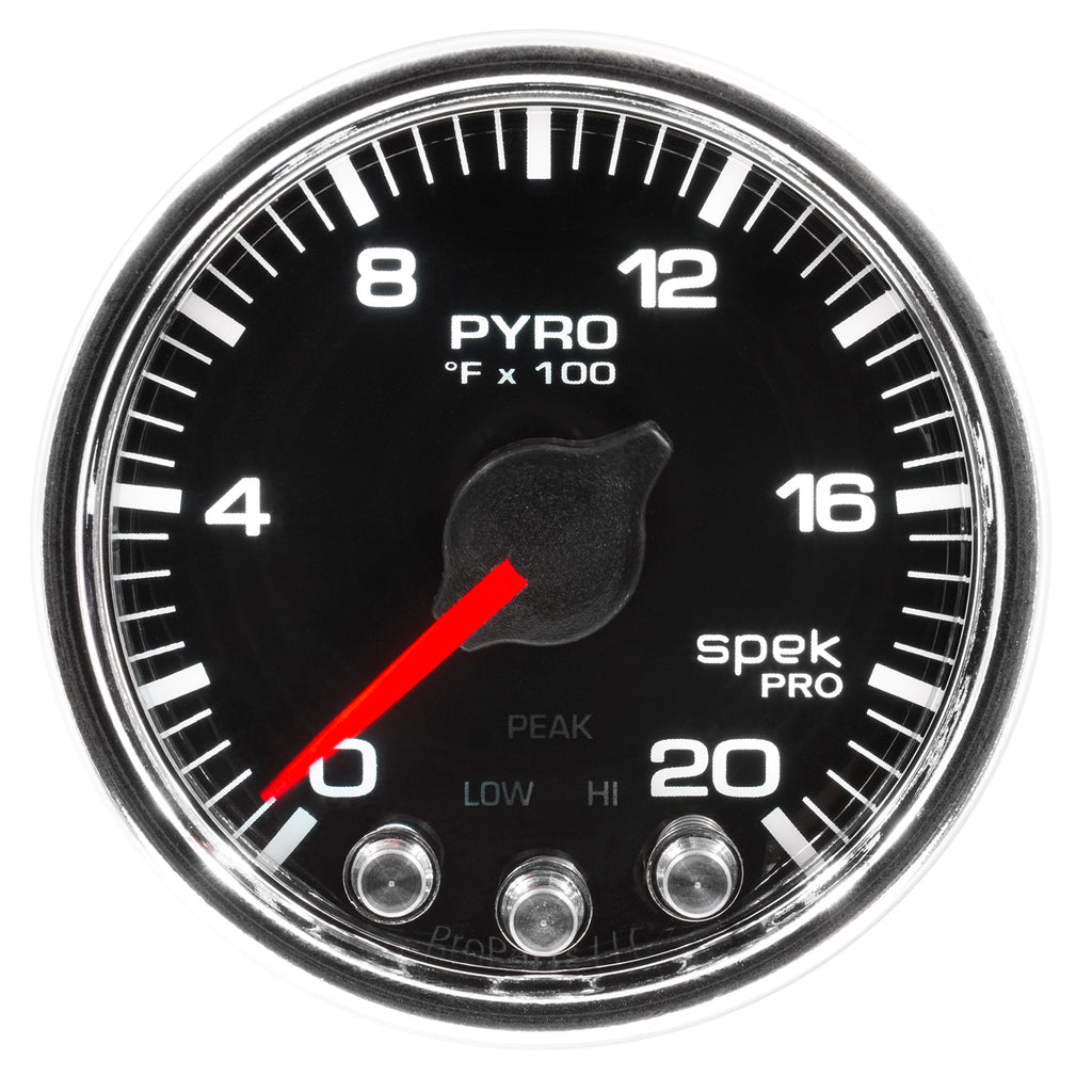 AutoMeter P31031 GAUGE, PYRO. (EGT), 2 1/16", 2000?F, STEPPER MOTOR W/PEAK & WARN, BLK/CHRM, SPEK