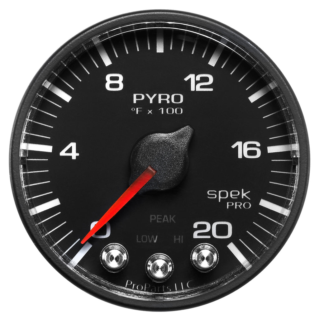 AutoMeter P310328 GAUGE, PYRO. (EGT), 2 1/16", 2000?F, STEPPER MOTOR W/PEAK & WARN, BLK/BLK, SPEK