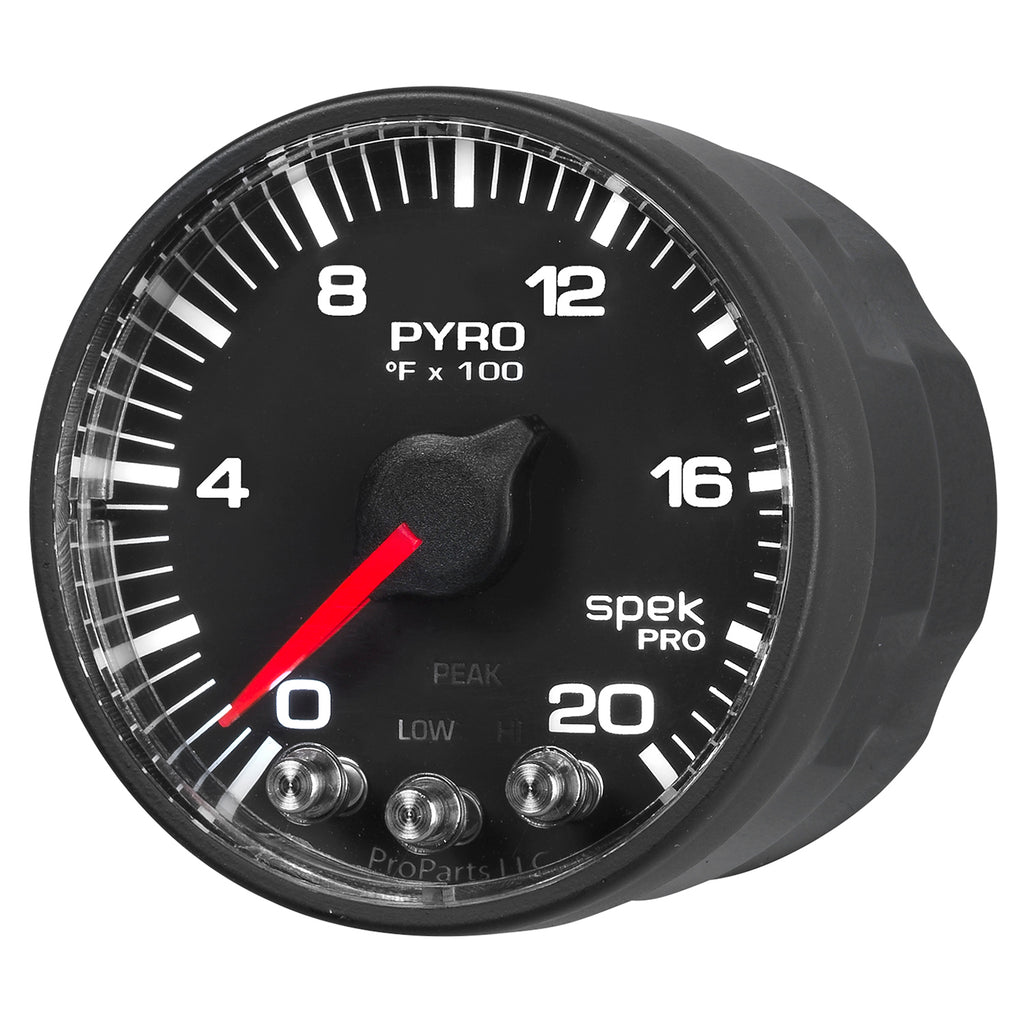 AutoMeter P310328 GAUGE, PYRO. (EGT), 2 1/16", 2000?F, STEPPER MOTOR W/PEAK & WARN, BLK/BLK, SPEK