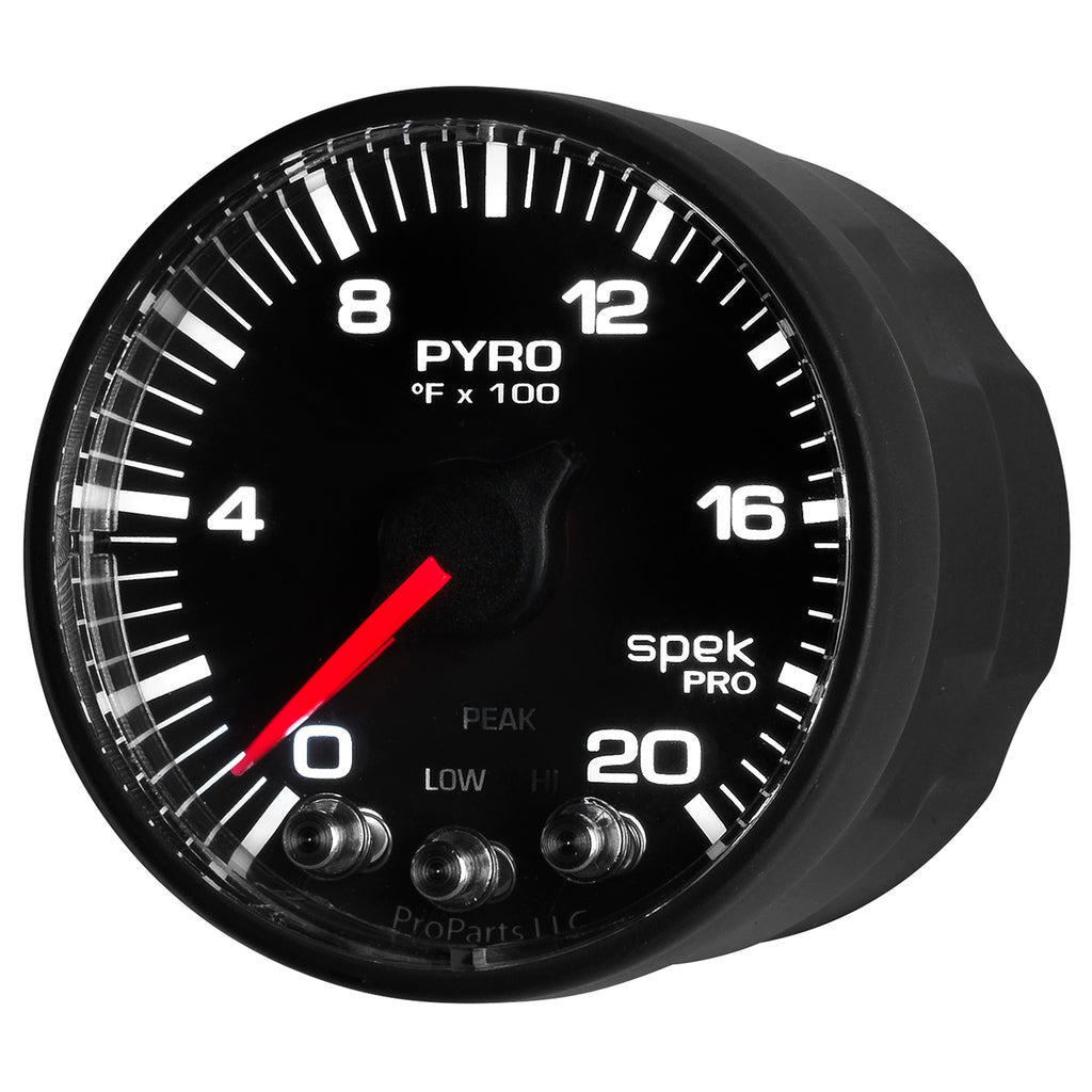 AutoMeter P310328 GAUGE, PYRO. (EGT), 2 1/16", 2000?F, STEPPER MOTOR W/PEAK & WARN, BLK/BLK, SPEK