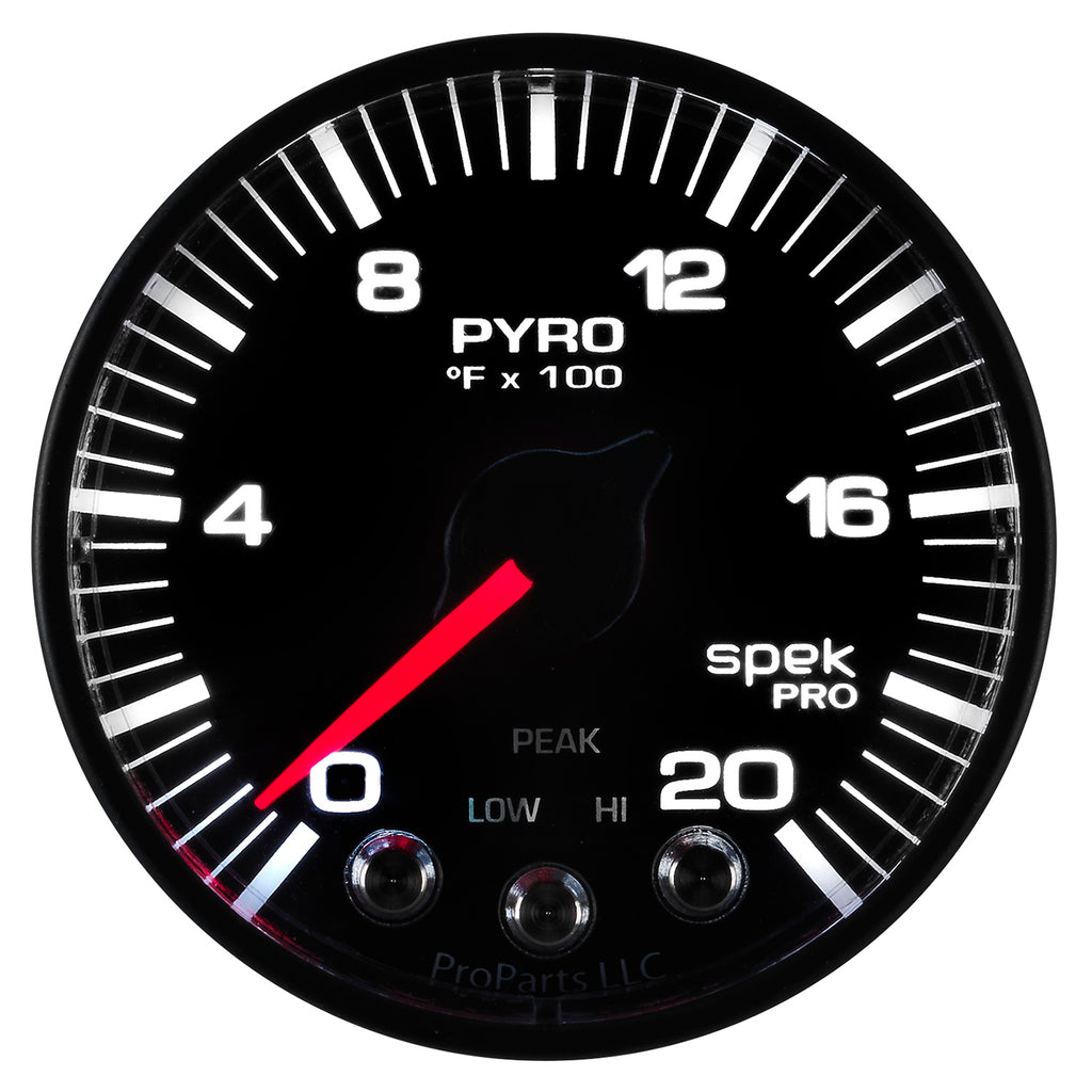 AutoMeter P310328 GAUGE, PYRO. (EGT), 2 1/16", 2000?F, STEPPER MOTOR W/PEAK & WARN, BLK/BLK, SPEK