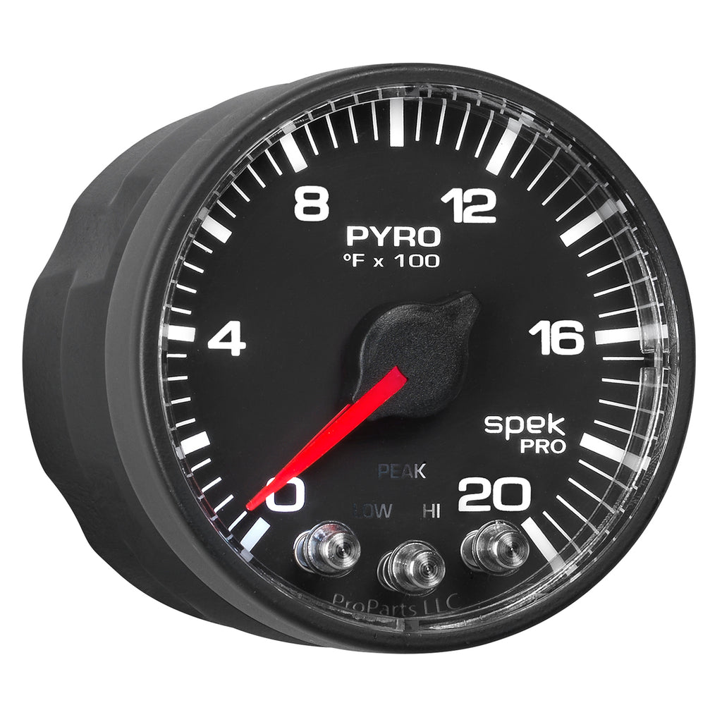 AutoMeter P310328 GAUGE, PYRO. (EGT), 2 1/16", 2000?F, STEPPER MOTOR W/PEAK & WARN, BLK/BLK, SPEK