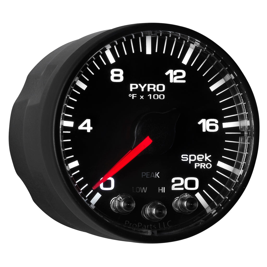 AutoMeter P310328 GAUGE, PYRO. (EGT), 2 1/16", 2000?F, STEPPER MOTOR W/PEAK & WARN, BLK/BLK, SPEK