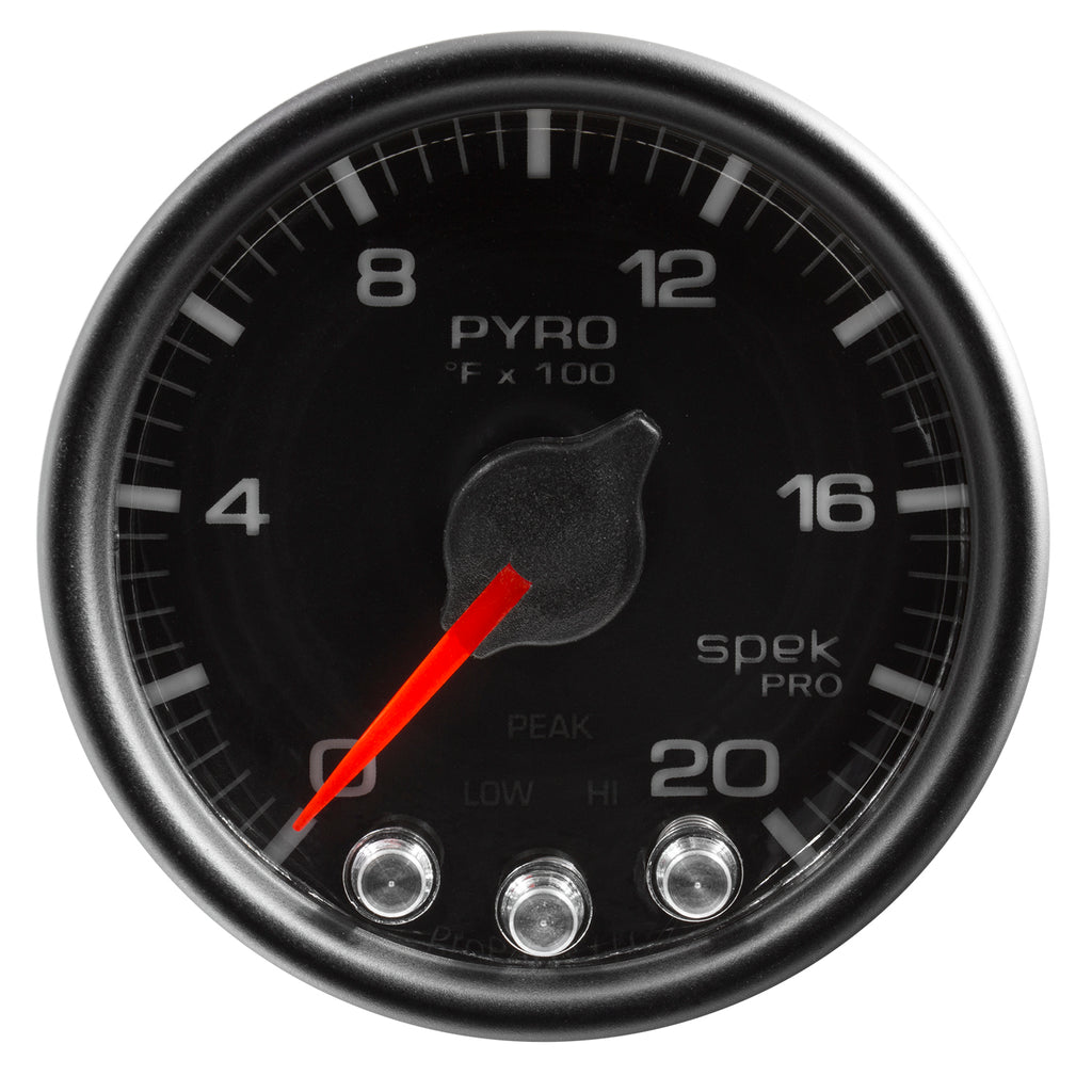 AutoMeter P31032 GAUGE, PYRO. (EGT), 2 1/16", 2000?F, STEPPER MOTOR W/PEAK & WARN, BLK/BLK, SPEK