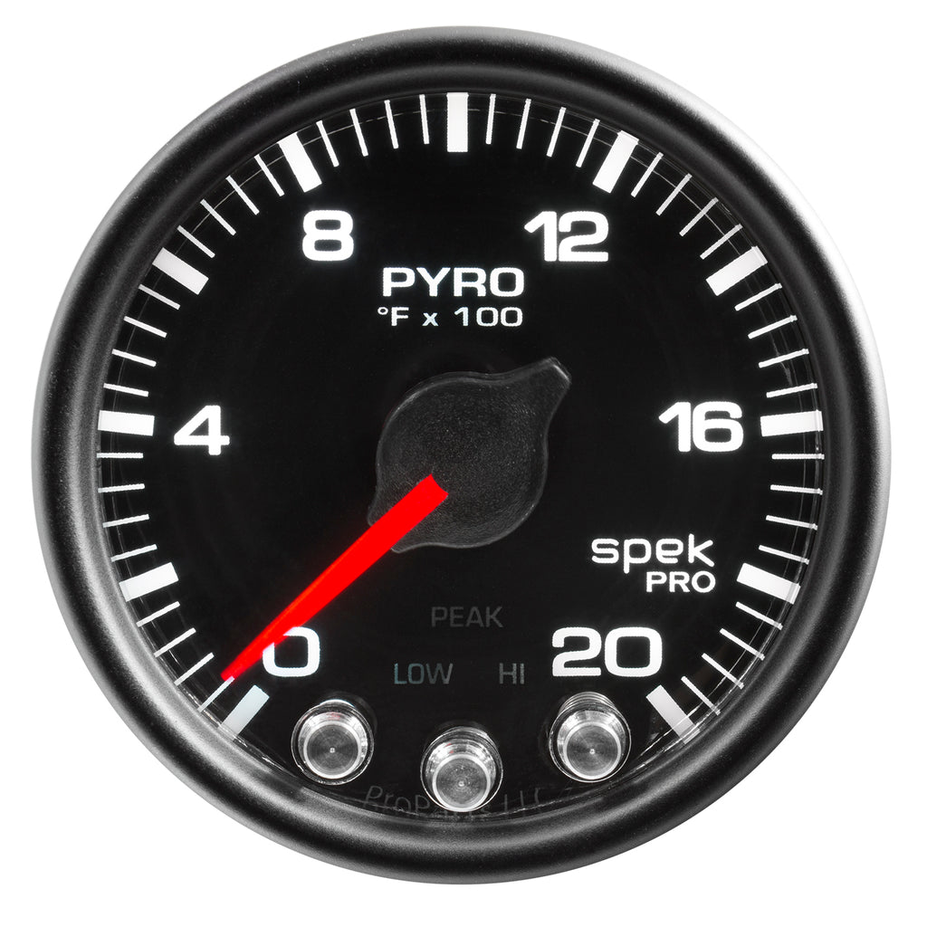 AutoMeter P31032 GAUGE, PYRO. (EGT), 2 1/16", 2000?F, STEPPER MOTOR W/PEAK & WARN, BLK/BLK, SPEK