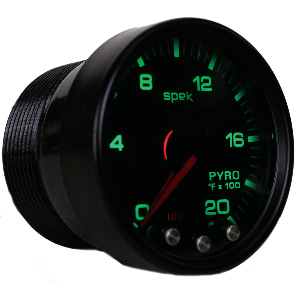 AutoMeter P31052 GAUGE, PYRO. (EGT), 2 1/16", 2000?F, STEPPER MOTOR W/PEAK & WRN, BK/SMK/BK, SPEK