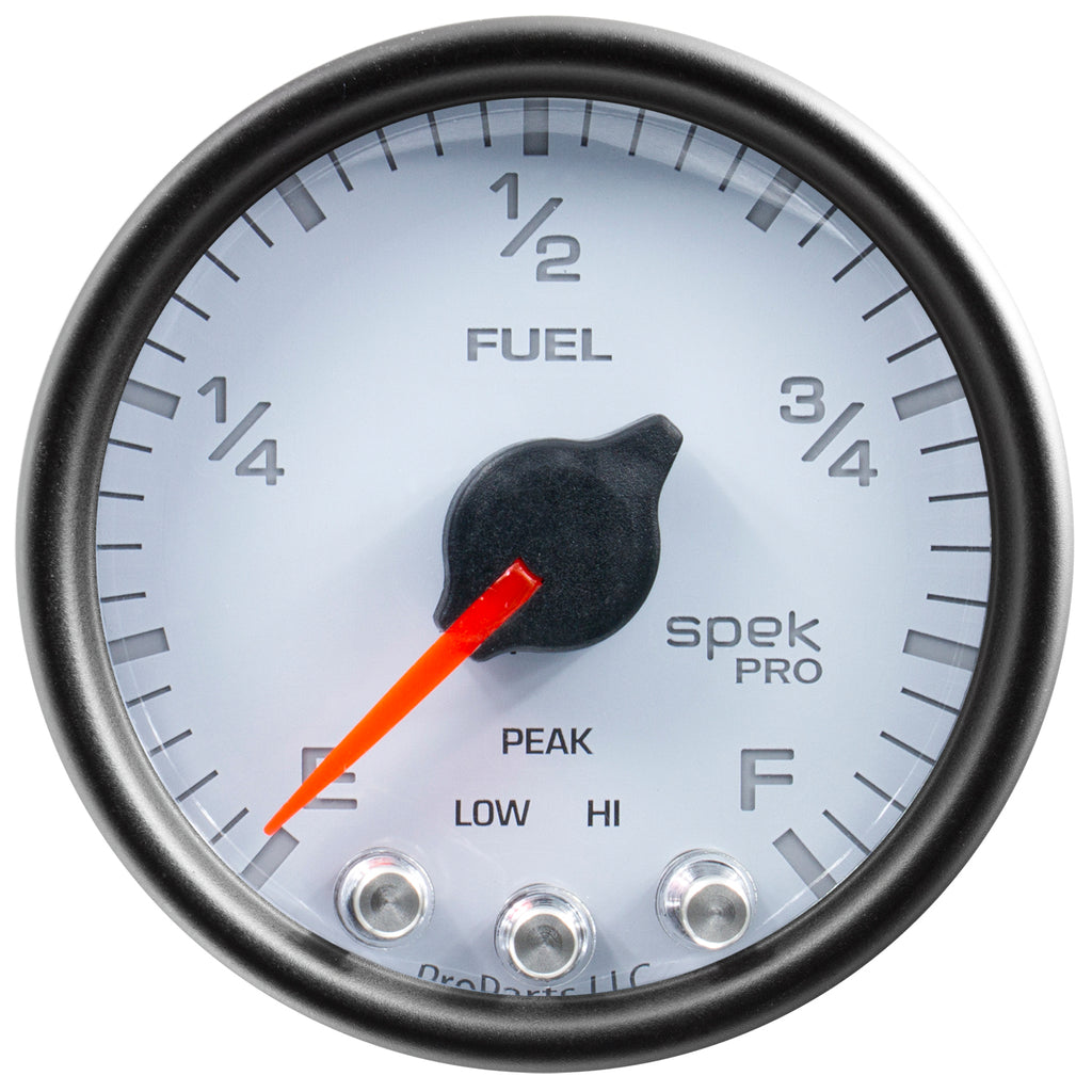 AutoMeter P31212 GAUGE, FUEL LEVEL, 2 1/16", 0-270O PROGRAMMABLE, WHT/BLK, SPEK-PRO