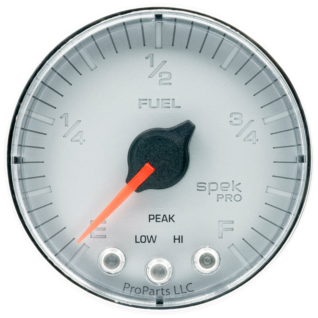 AutoMeter P312218 GAUGE, FUEL LEVEL, 2 1/16", 0-270O PROGRAMMABLE, SLVR/CHRM, SPEK-PRO