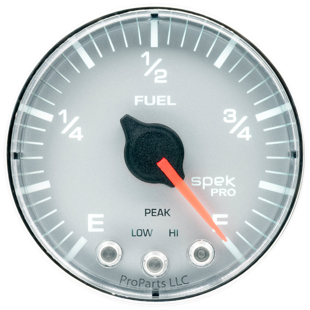 AutoMeter P312218 GAUGE, FUEL LEVEL, 2 1/16", 0-270O PROGRAMMABLE, SLVR/CHRM, SPEK-PRO