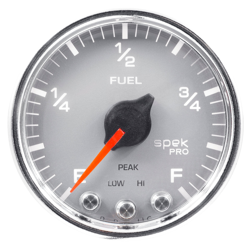 AutoMeter P31221 GAUGE, FUEL LEVEL, 2 1/16", 0-270O PROGRAMMABLE, SLVR/CHRM, SPEK-PRO