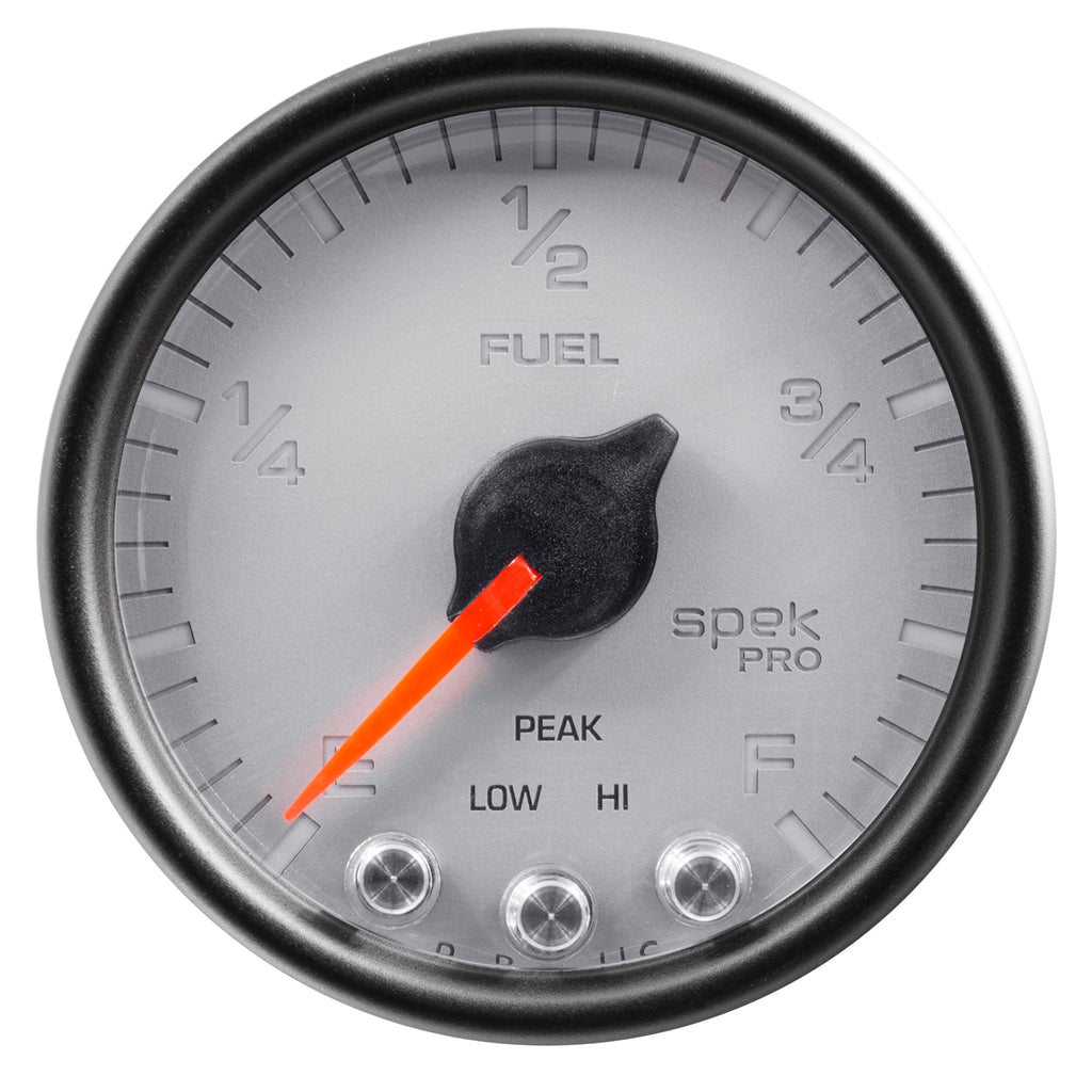 AutoMeter P31222 GAUGE, FUEL LEVEL, 2 1/16", 0-270O PROGRAMMABLE, SLVR/BLK, SPEK-PRO