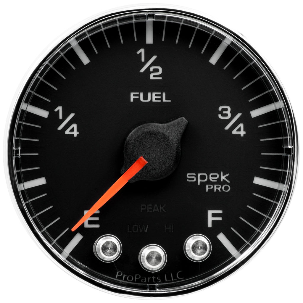 AutoMeter P312318 GAUGE, FUEL LEVEL, 2 1/16", 0-270O PROGRAMMABLE, BLK/CHRM, SPEK-PRO