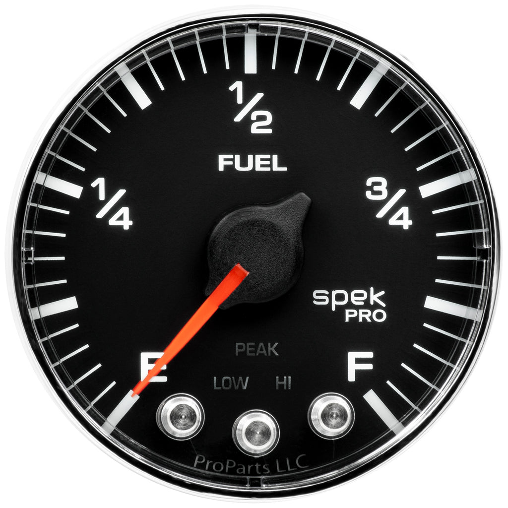 AutoMeter P312318 GAUGE, FUEL LEVEL, 2 1/16", 0-270O PROGRAMMABLE, BLK/CHRM, SPEK-PRO