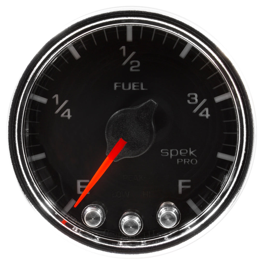 AutoMeter P31231 GAUGE, FUEL LEVEL, 2 1/16", 0-270O PROGRAMMABLE, BLK/CHRM, SPEK-PRO