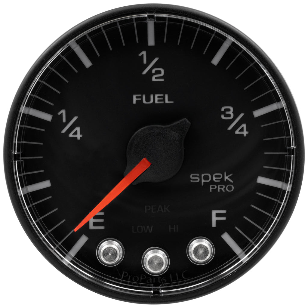 AutoMeter P312328 GAUGE, FUEL LEVEL, 2 1/16", 0-270O PROGRAMMABLE, BLK/BLK, SPEK-PRO