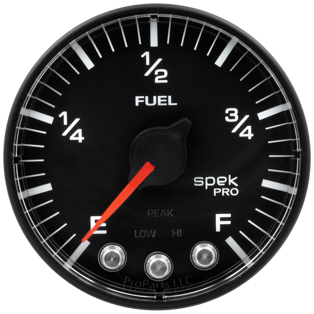 AutoMeter P312328 GAUGE, FUEL LEVEL, 2 1/16", 0-270O PROGRAMMABLE, BLK/BLK, SPEK-PRO