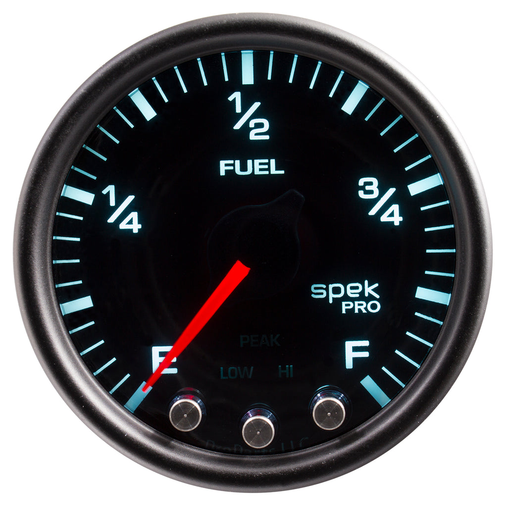 AutoMeter P31252 GAUGE, FUEL LEVEL, 2 1/16", 0-270O PROGRAMMABLE, BLK/SMOKE/BLK, SPEK-PRO