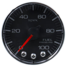 Load image into Gallery viewer, AutoMeter P314318 GAUGE, FUEL PRESS, 2 1/16", 100PSI, STEPPER MOTOR W/PEAK &amp; WARN, BLK/CHRM, SPEK