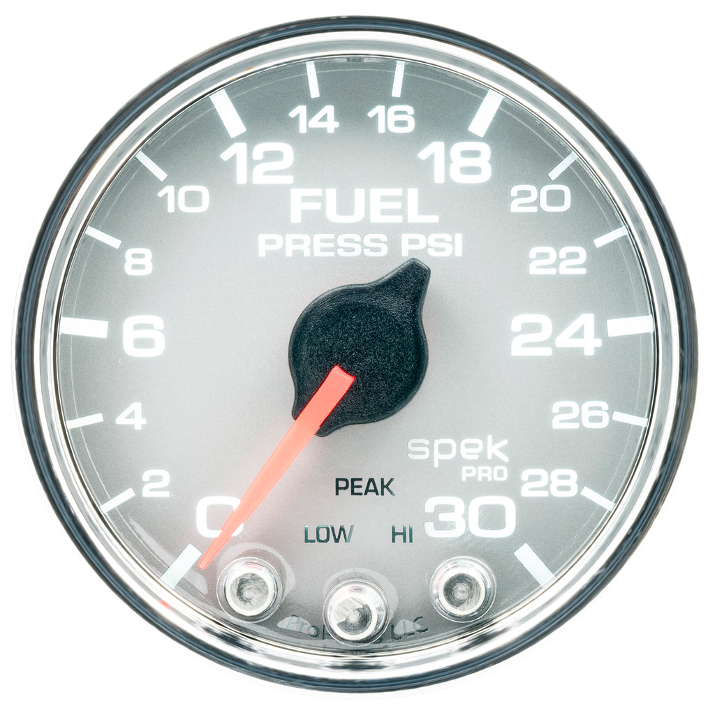 AutoMeter P31621 GAUGE, FUEL PRESS, 2 1/16", 30PSI, STEPPER MOTOR W/PEAK & WARN, SLVR/CHRM, SPEK