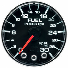 Load image into Gallery viewer, AutoMeter P316318 GAUGE, FUEL PRESS, 2 1/16", 30PSI, STEPPER MOTOR W/PEAK &amp; WARN, BLK/CHRM, SPEK
