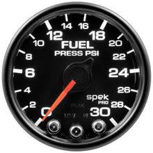 Load image into Gallery viewer, AutoMeter P31632 GAUGE, FUEL PRESS, 2 1/16", 30PSI, STEPPER MOTOR W/PEAK &amp; WARN, BLK/BLK, SPEK