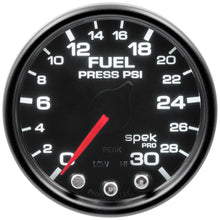 Load image into Gallery viewer, AutoMeter P31652 GAUGE, FUEL PRESS, 2 1/16", 30PSI, STEPPER MOTOR W/PK &amp; WRN, BLK/SMOKE/BLK, SPEK