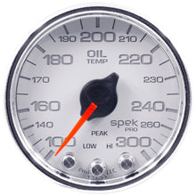 Load image into Gallery viewer, AutoMeter P32211 GAUGE, OIL TEMP, 2 1/16", 300?F, STEPPER MOTOR W/PEAK &amp; WARN, WHT/CHRM, SPEK-PRO