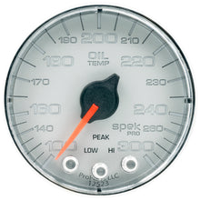 Load image into Gallery viewer, AutoMeter P322218 GAUGE, OIL TEMP, 2 1/16", 300?F, STEPPER MOTOR W/PK &amp; WRN, SLVR/CHRM, SPEK-PRO