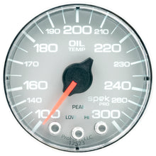 Load image into Gallery viewer, AutoMeter P322218 GAUGE, OIL TEMP, 2 1/16", 300?F, STEPPER MOTOR W/PK &amp; WRN, SLVR/CHRM, SPEK-PRO