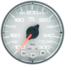 Load image into Gallery viewer, AutoMeter P322228 GAUGE, OIL TEMP, 2 1/16", 300?F, STEPPER MOTOR W/PEAK &amp; WARN, SLVR/BLK, SPEK-PRO