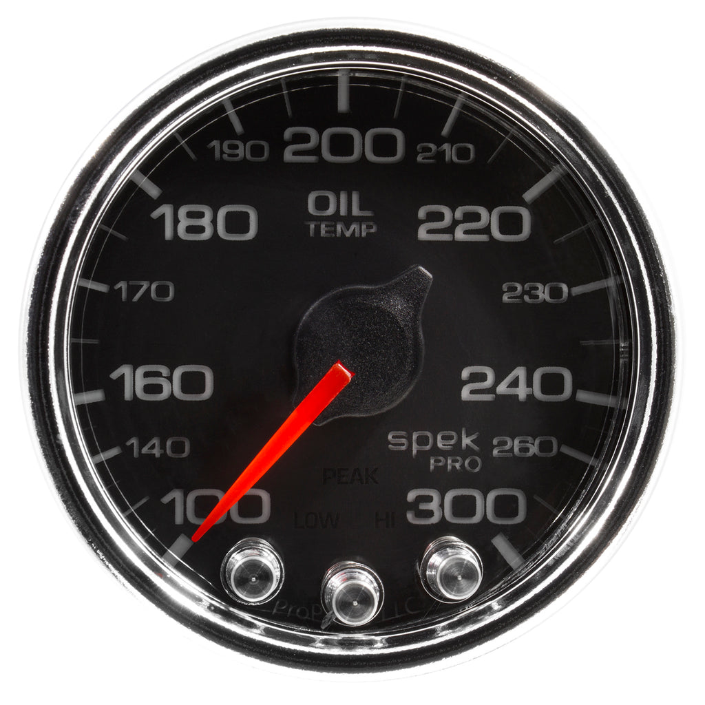 AutoMeter P32231 GAUGE, OIL TEMP, 2 1/16", 300?F, STEPPER MOTOR W/PEAK & WARN, BLK/CHRM, SPEK-PRO
