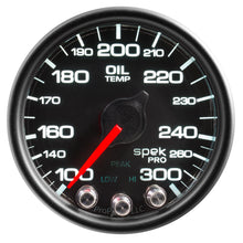 Load image into Gallery viewer, AutoMeter P32232 GAUGE, OIL TEMP, 2 1/16", 300?F, STEPPER MOTOR W/PEAK &amp; WARN, BLK/BLK, SPEK-PRO