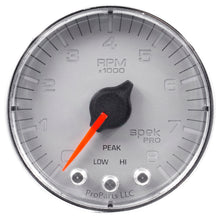 Load image into Gallery viewer, AutoMeter P334218 GAUGE, TACH, 2 1/16", 8K RPM, W/ SHIFT LIGHT &amp; PEAK MEM, SLVR/CHRM, SPEK-PRO